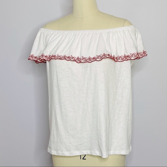 J. Crew Rose Off The Shoulder Embroidered Top XXL- NWT - Picture 2 of 9